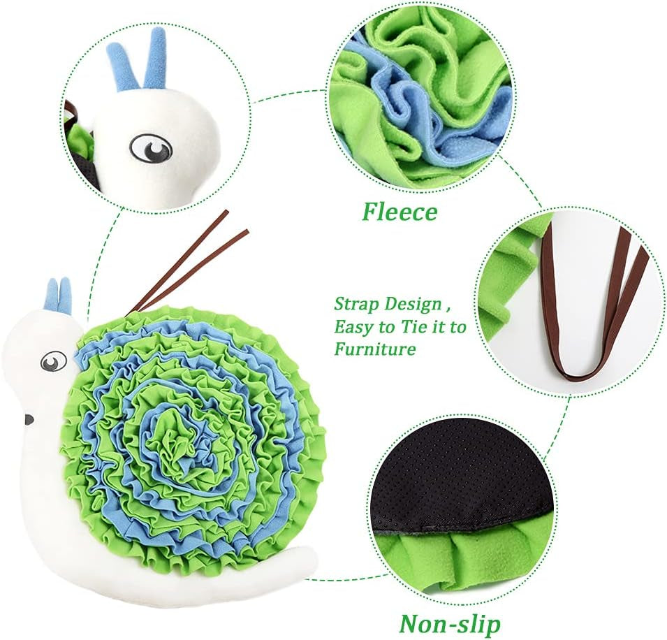 Snuffle Mat for Dogs - Pet Snuffle Mat, Dog Snuffle Mat for Medium and Large Dogs, Dog Feeding Mat, Dog Puzzle Toy Encourages Natural Foraging Skills ( Snail)