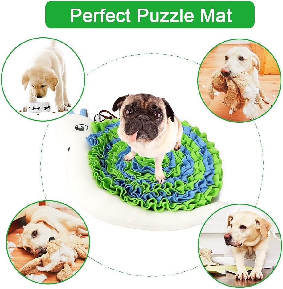 Snuffle Mat for Dogs - Pet Snuffle Mat, Dog Snuffle Mat for Medium and Large Dogs, Dog Feeding Mat, Dog Puzzle Toy Encourages Natural Foraging Skills ( Snail)