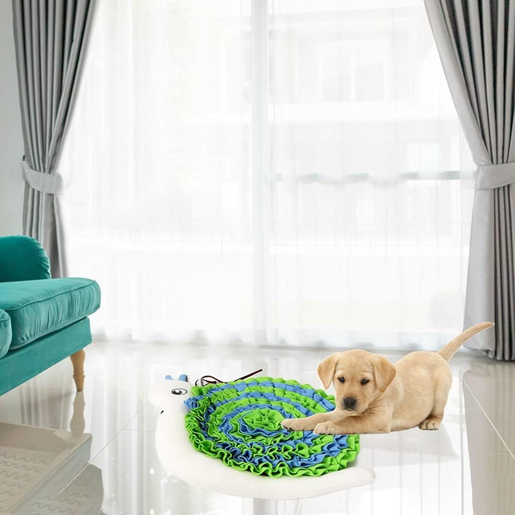 Snuffle Mat for Dogs - Pet Snuffle Mat, Dog Snuffle Mat for Medium and Large Dogs, Dog Feeding Mat, Dog Puzzle Toy Encourages Natural Foraging Skills ( Snail)